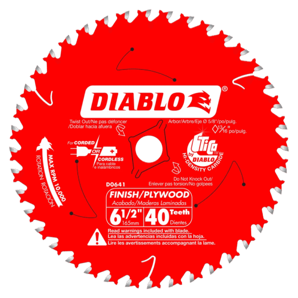Diablo - Finish Trim Saw Blade 40 Tooth 6-1/2"