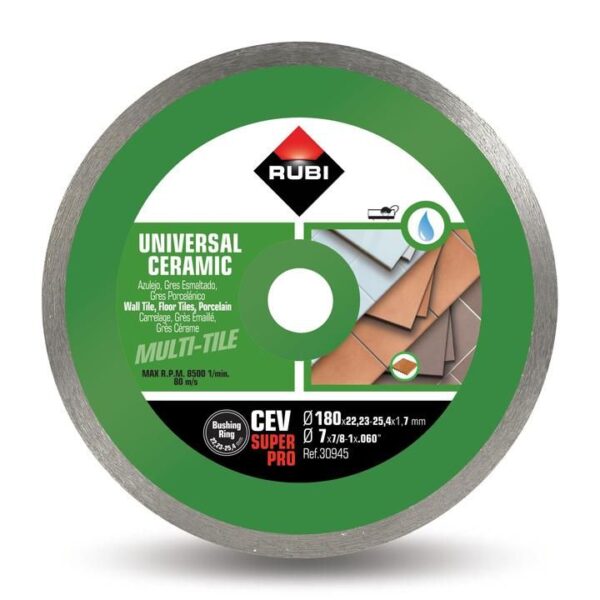 Rubi - Ceramic Tile Diamond Blade CEV-180 Continuous Super…