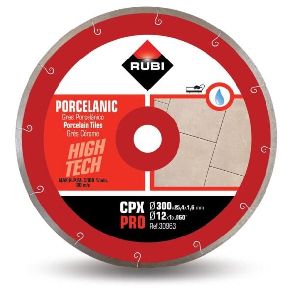 Rubi - Porcelain Tile Diamond Blade JSLOT CPX-300 Pro