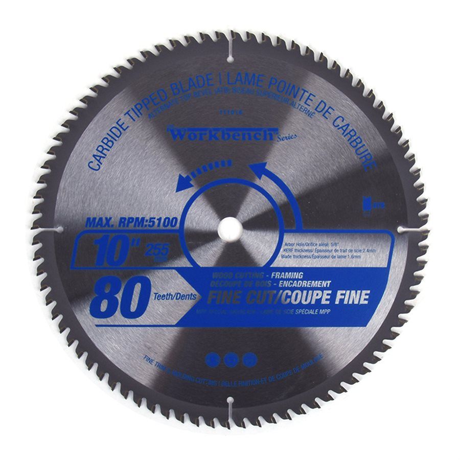 toolway - saw blade, carbide tipped 10" 80t 1 toolway - saw blade