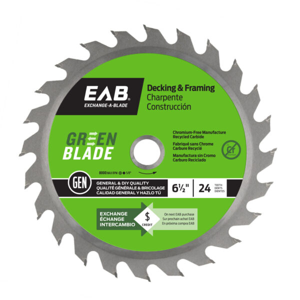 EAB - Framing Saw Blade Green Blade 24-Tooth 6-1/2"