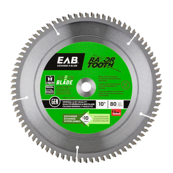 EAB - Finishing Saw Blade Green Blade RazorTooth 80-Tooth …