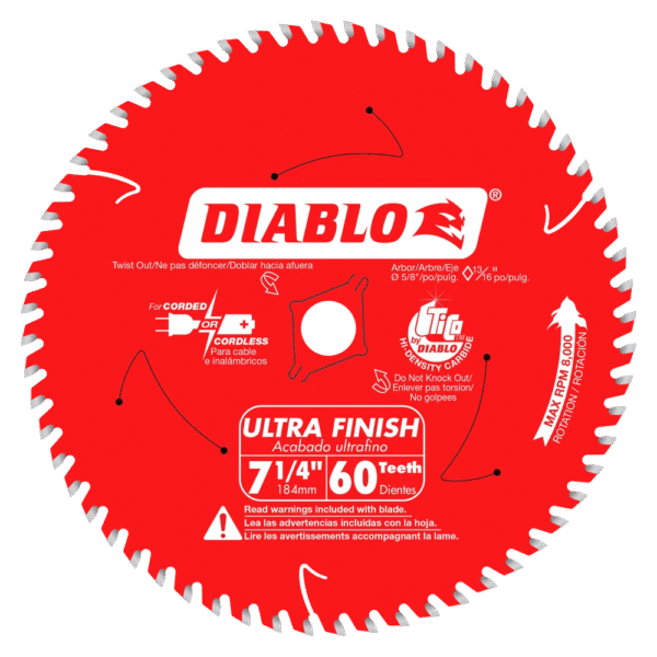 Diablo - Circular Saw Blade Ultra Finish 60 Tooth 7-1/4"