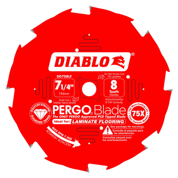 Diablo - Laminate Flooring Saw Blade PergoBlade 8 Tooth 7…