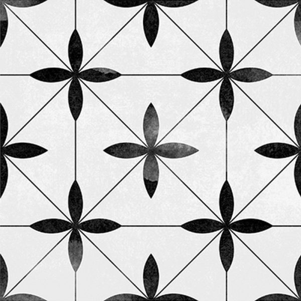 Centura Floor Tiles Picasso Flores Blanco Matte 8" x 8"