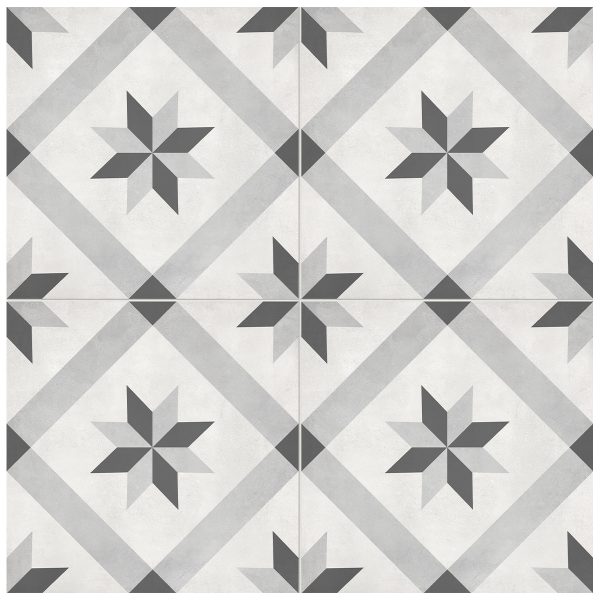 Anatolia Floor Tile Form Ice Compass Matte 7-3/4" x 7-3/4"