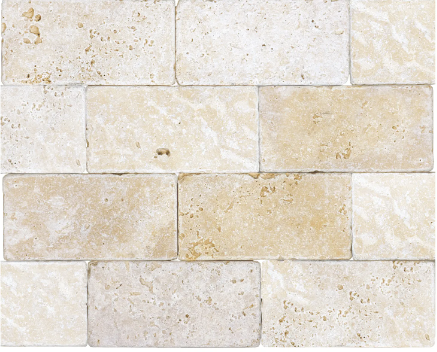 Anatolia Floor Tiles Ivory Travertine Tumbled 3" x 6"