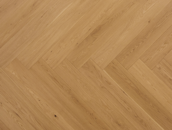 vidar engineered hardwood european white oak herringbone clear select & better 5" - 3/4"