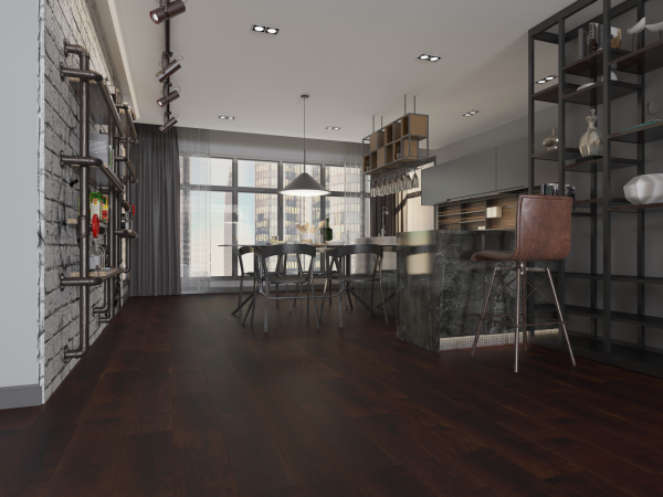 vidar engineered hardwood black walnut chocolate character 7" - 3/4"