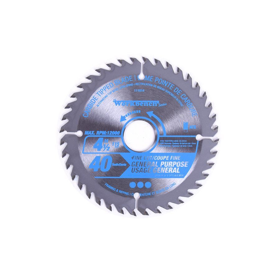 toolway - saw blade, carbide tipped 4 1/2" 40t 1 toolway - saw blade, carbide tipped 4 1/2" 40t
