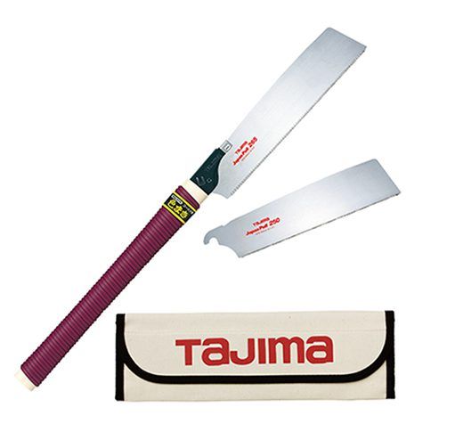Tajima - Wood Hand Saw Japan Pull Set with GNB-265 and GNB-250 Blades