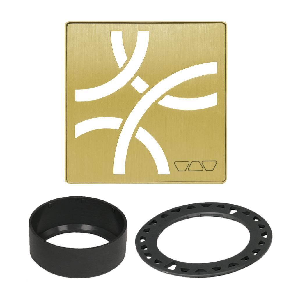 schluter - kerdi-drain square grate kit curve - stainless steel (v2) brushed classic gold 4" 1 schluter - kerdi-drain square grate kit curve - stainless steel (v2) brushed classic gold 4"