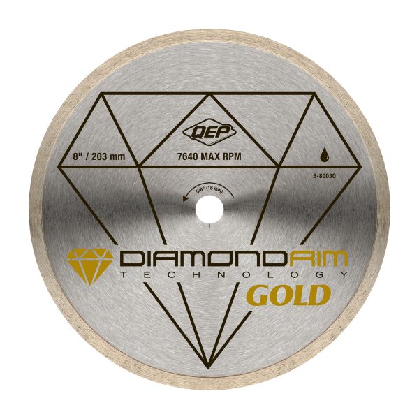 QEP - 8" Continuous Rim, Premium Diamond Saw Blade for Wet Cuts