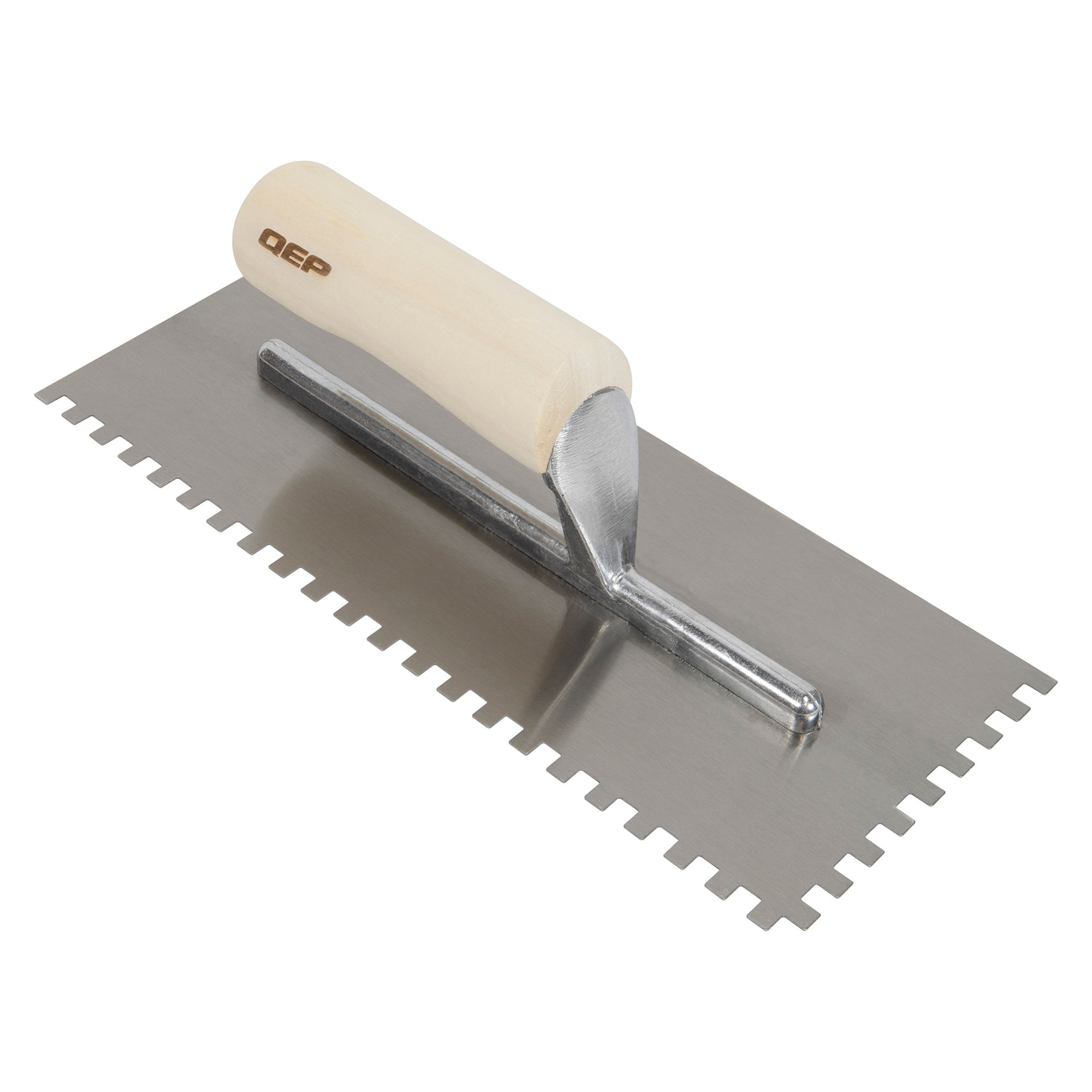qep - 1/4" x 1/4" x 1/4" traditional carbon steel square-notch flooring trowel with wood handle 1 qep - 1/4" x 1/4" x 1/4" traditional carbon steel square-notch flooring trowel with wood handle