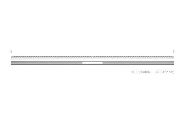 schluter - kerdi-line-vario linear floor drain with herringbone design - brushed stainless steel (v4) 1-1/16" x 48" 1 schluter - kerdi-line-vario linear floor drain with herringbone design - brushed stainless steel (v4) 1-1/16" x 48"