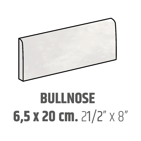 Centura Ceramic Wall Molding Bullnose Artisan White Glossy 2.5" x 8" (Pack of 38)