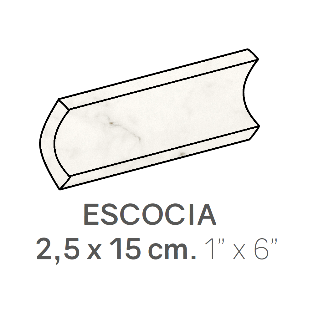 centura ceramic wall molding escocia carrara matte 1" x 6" (pack of 48) 1 centura ceramic wall molding escocia carrara matte 1" x 6" (pack of 48)