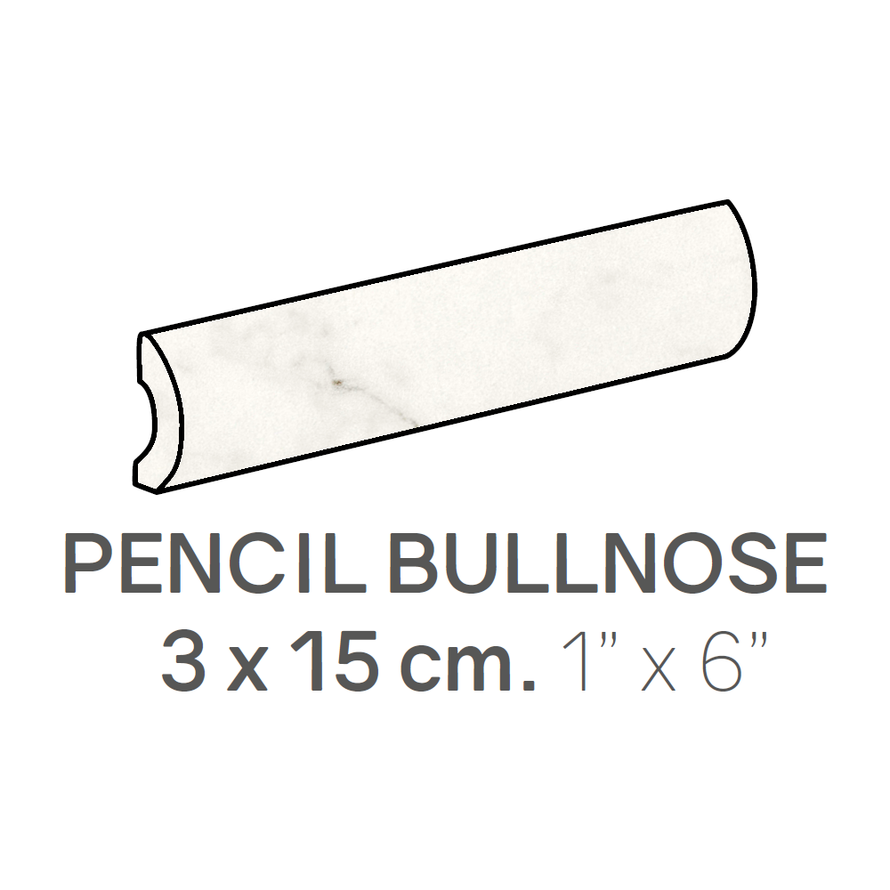 centura ceramic wall molding bullnose pencil carrara gloss 1" x 6" (pack of 44) 1 centura ceramic wall molding bullnose pencil carrara gloss 1" x 6" (pack of 44)