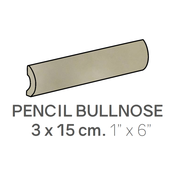 Centura Ceramic Wall Molding Pencil Bullnose Masia Olive Glossy 1" x 6" (Pack of 18)
