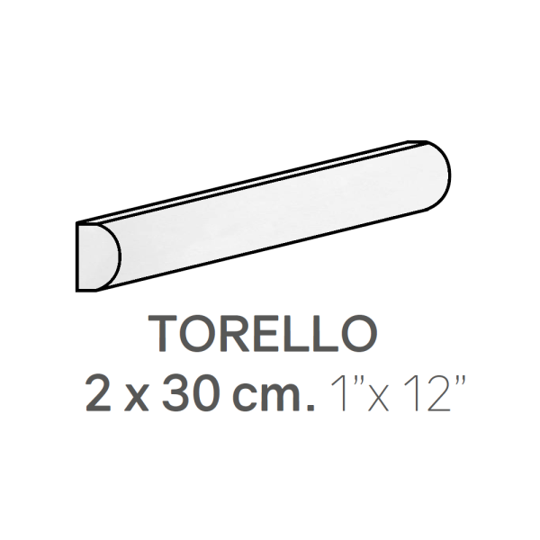 Centura Ceramic Wall Molding Torello Masia White Glossy 1" x 12" (Pack of 48)