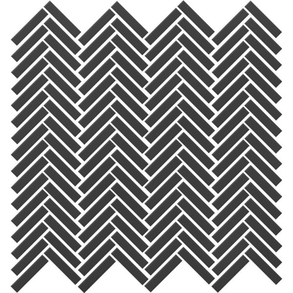 Centura Wall Tiles Paint Stick Herringbone Black Mat 3/8" x 2"