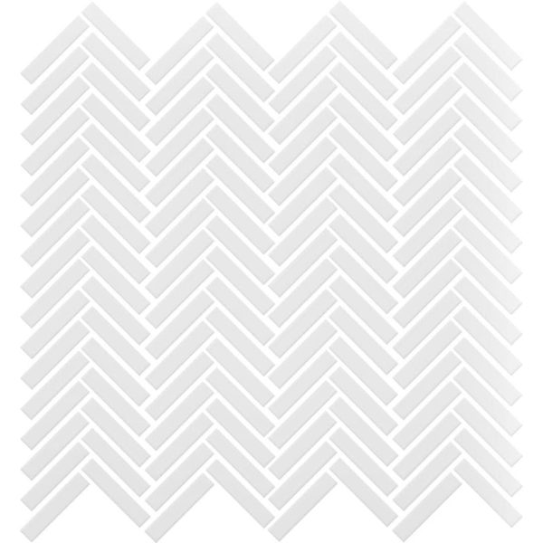 Centura Wall Tiles Paint Stick Herringbone White Mat 3/8" x 2"