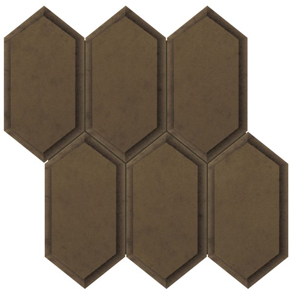 Anatolia Mirror Mosaic Obsidian Antique Bronze Beveled Crystal Hexagon 12" x 12"