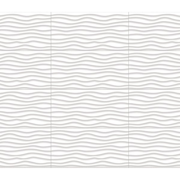 Anatolia Wall Tile Linea White Oblique Glossy 12" x 24"