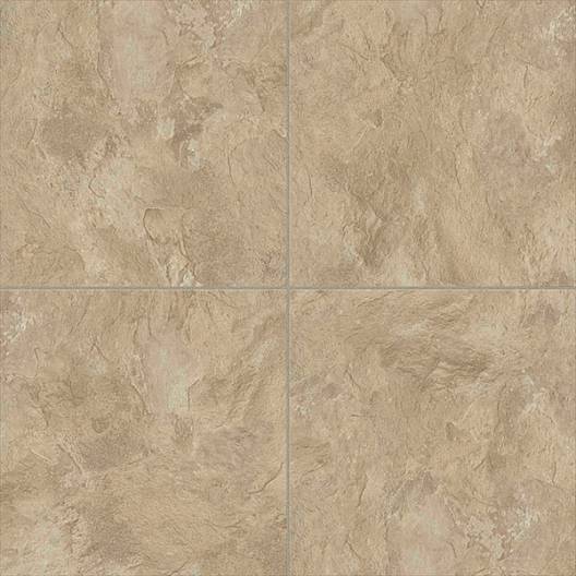 Centura Vinyl Tile UltraCeramic by American Biltrite Tuscan Slate Tan 18" x 18"