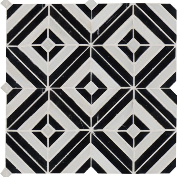 MSI Surfaces Mosaic Rhombix Nero Black Polished 12" x 12"