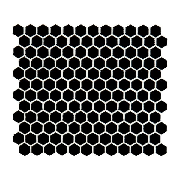MSI Surfaces Mosaic Retro Nero Black Hexagon Glossy 10-1/2" x 12"