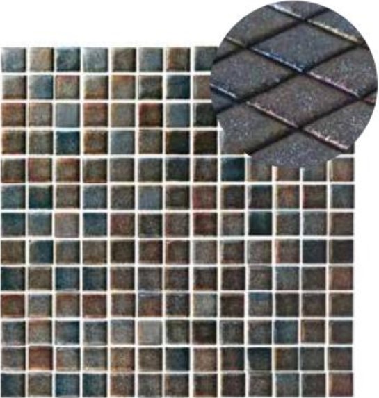Centura Mosaic Tiles GlamGlass Shiny Negro 13" x 13"