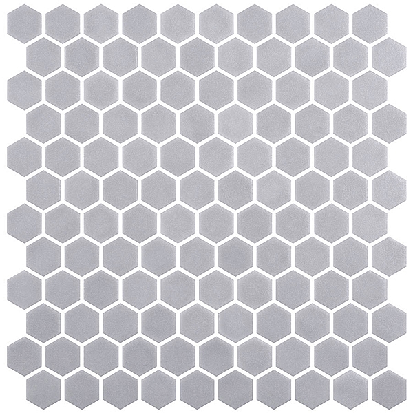Centura Mosaic Stoneglass Hex Gainsboro Matte 12" x 12"