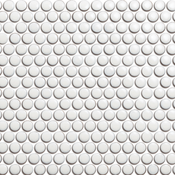 Centura Mosaic Penny Round Old White Glossy 12" x 12"