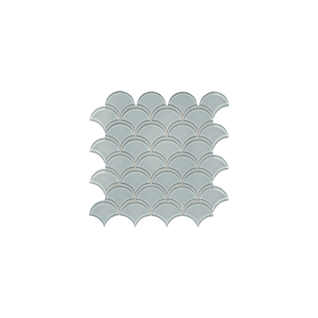 Anatolia Mosaic Scallop Element Cloud Glossy 12" x 12"