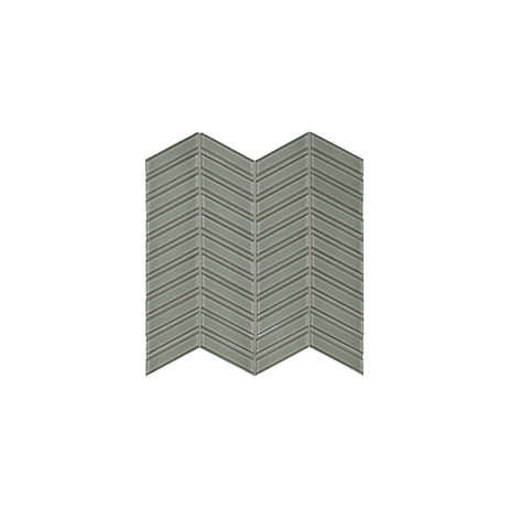 Anatolia Mosaic Chevron Element Smoke Glossy 12" x 12"