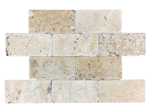 Anatolia Mosaic Picasso Travertine Tumbled 3" x 6"