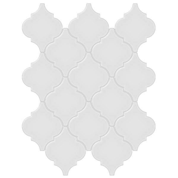 Anatolia Mosaic Beveled Arabesque Soho Gallery Grey Glossy 10" x 13"