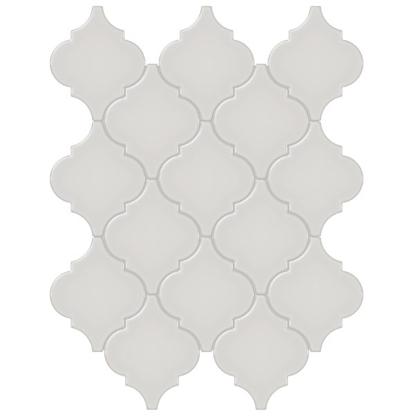 Anatolia Mosaic Beveled Arabesque Soho Halo Grey Glossy 10" x 13"