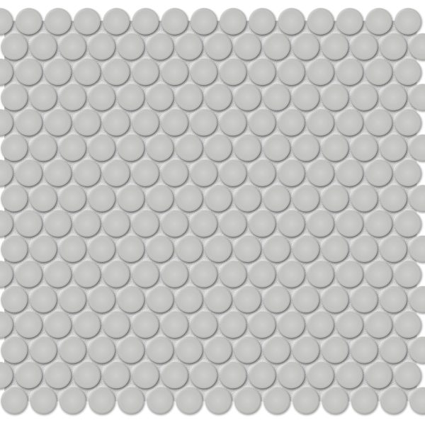 Anatolia Mosaic Penny Round Soho Loft Grey Glossy 11" x 12"
