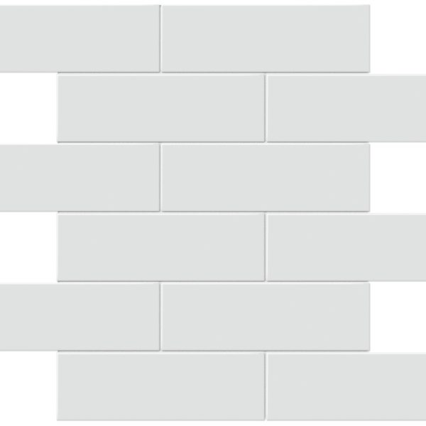 Anatolia Mosaic Brick Soho Gallery Grey Glossy 12" x 12"