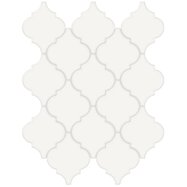 Anatolia Mosaic Beveled Arabesque Soho Canvas White Glossy 10" x 13"