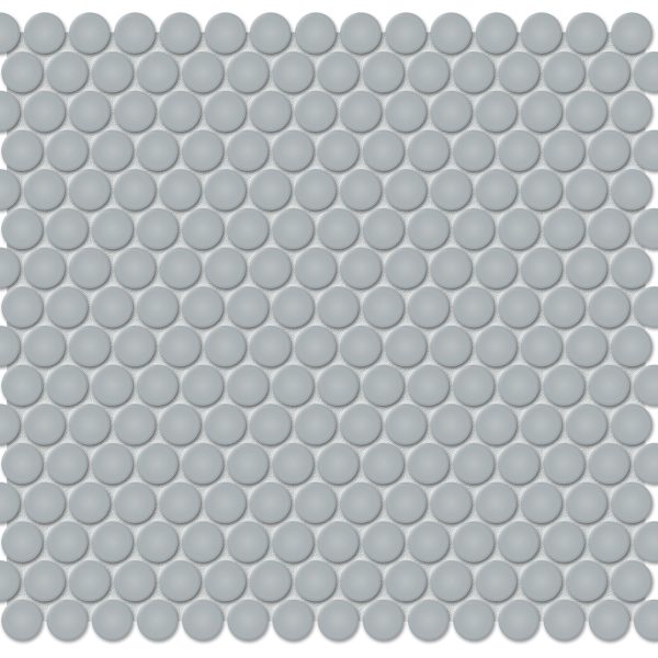 Anatolia Mosaic Penny Round Soho Cloud Blue Matte 11" x 12"