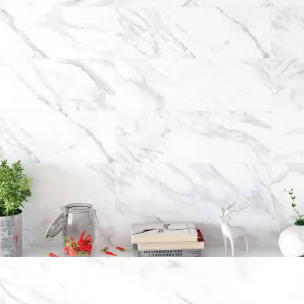 Planchers 1867 Floor Tiles Abadia Bright White Glossy 12" x 24"
