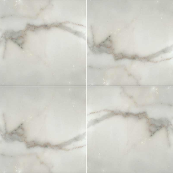 MSI Surfaces Floor Tiles Calacatta Gold White-Cool Polished 12" x 12"