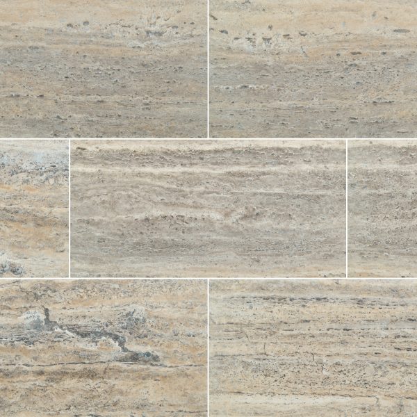 MSI Surfaces Floor Tiles Silver Vein Cut Gray-Dark Honed 12" x 24"