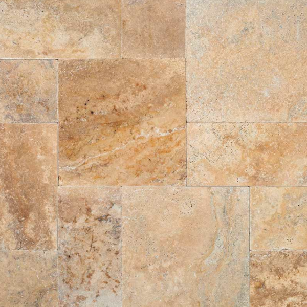 MSI Surfaces Floor Tiles Natural Stone Pavers Tuscany Porcini Tumbled Multi-Size
