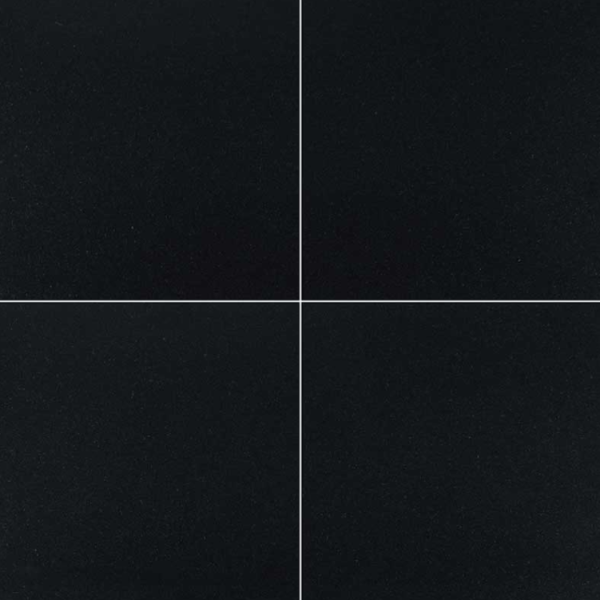 MSI Surfaces Floor Tiles Granite Countertops Premium Black Honed 12" x 12"