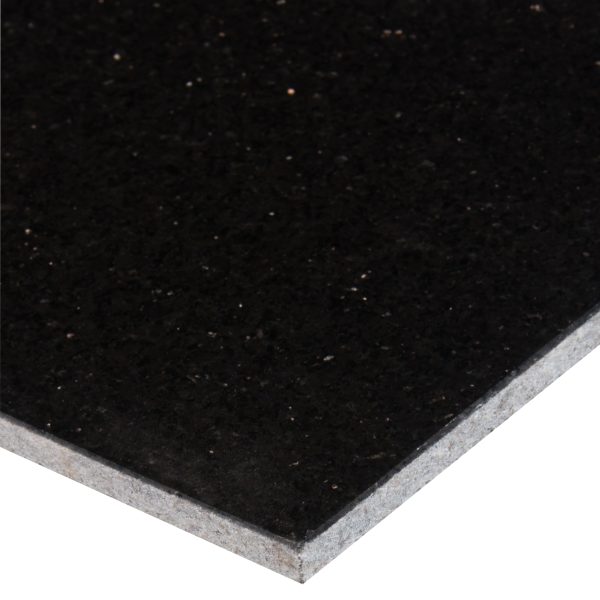 MSI Surfaces Floor Tiles Granite Countertops Black Galaxy Polished 12" x 12" (Less flecks)