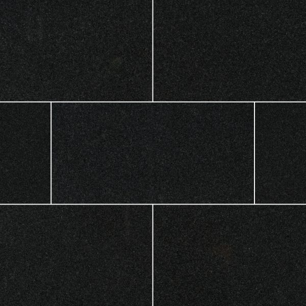 MSI Surfaces Floor Tiles Granite Countertops Premium Black Honed 12" x 24"